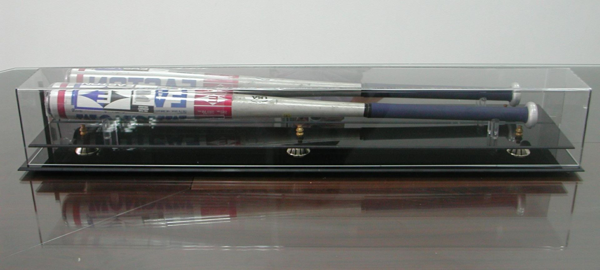 Acrylic Baseball Bat Display - With Mirror